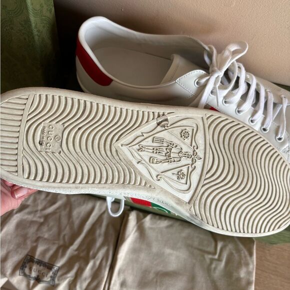 Gucci classic sneakers leather upper, rubber sole, size 15 Gucci,fits size 15US - Picture 5 of 6